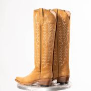 Camel Suede Tall Cowgirl Boots