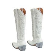 Cheyenne White Calf Fashion Heel Knee High Cowgirl Boots