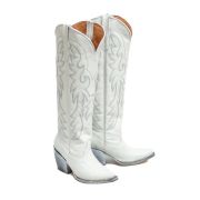 Cheyenne White Calf Fashion Heel Knee High Cowgirl Boots