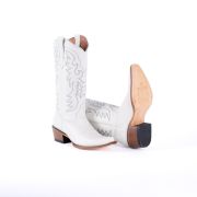 Classic White Calf Cowgirl Boots Snip toe