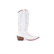 Classic White Calf Cowgirl Boots Snip toe
