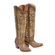 Ginger Cognac Calf Tall Boots Cowgirl Boots