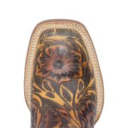 Hand Tool Jungle Orix-Cognac Cowgirl Boots With Volcano Blue Top