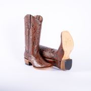 Handtooled Print Cognac Cowgirl Boots