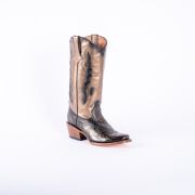 Handtooled Print Gold Cowgirl Boots With Burnished Gold Top