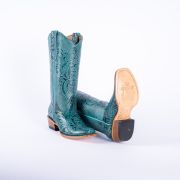Handtooled Print Turquoise Cowgirl Boots