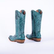 Handtooled Print Turquoise Cowgirl Boots