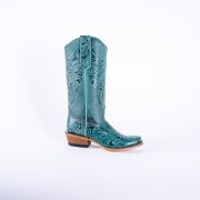 Handtooled Print Turquoise Cowgirl Boots