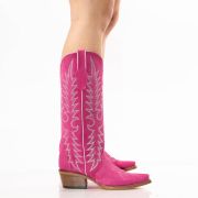 Hot Pink Suede Cowgirl Boots