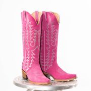 Hot Pink Suede Cowgirl Boots