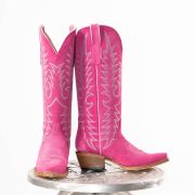 Hot Pink Suede Cowgirl Boots