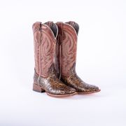 Jungle Handtooled Brown Print Cowgirl Boots With Italo Orix Top