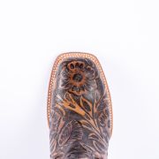 Jungle Handtooled Brown Print Cowgirl Boots With Italo Orix Top