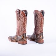 Jungle Handtooled Brown Print Cowgirl Boots With Italo Orix Top