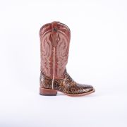 Jungle Handtooled Brown Print Cowgirl Boots With Italo Orix Top