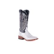Jungle Handtooled White & Silver Cowgirl Boots With Volcano Black Top