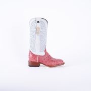 Ostrich Print Pink Cowgirl Boots With Montana Ice Top