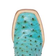 Ostrich Print Turquoise Cowgirl Boots Whit Mad Dog Brown Top