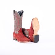 Ruff Out Red Cowgirl Boots With Palermo Grey Top
