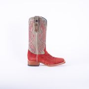 Ruff Out Red Cowgirl Boots With Palermo Grey Top