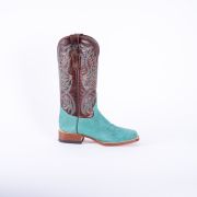 Ruff Out Turquoise Cowgirl Boots With Volcano Cognac Top