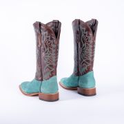 Ruff Out Turquoise Cowgirl Boots With Volcano Cognac Top