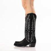Triad Black Suede Cowgirl Boots