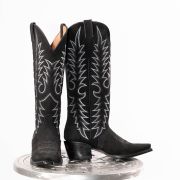 Triad Black Suede Cowgirl Boots
