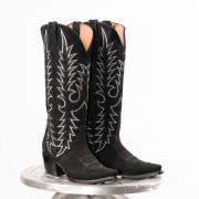 Triad Black Suede Cowgirl Boots