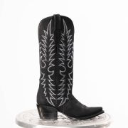 Triad Black Suede Cowgirl Boots