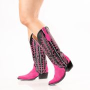 Triad Hot Pink Suede Cowgirl Boots