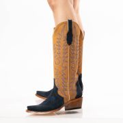 Triad Navy Suede Cowgirl Boots