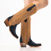Triad Navy Suede Cowgirl Boots