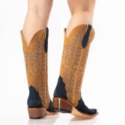 Triad Navy Suede Cowgirl Boots