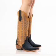 Triad Navy Suede Cowgirl Boots