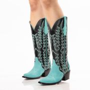 Triad Turquoise  Suede Cowgirl Boots