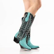 Triad Turquoise  Suede Cowgirl Boots
