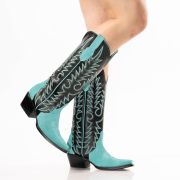 Triad Turquoise  Suede Cowgirl Boots