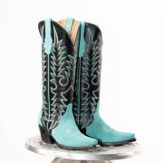 Triad Turquoise  Suede Cowgirl Boots
